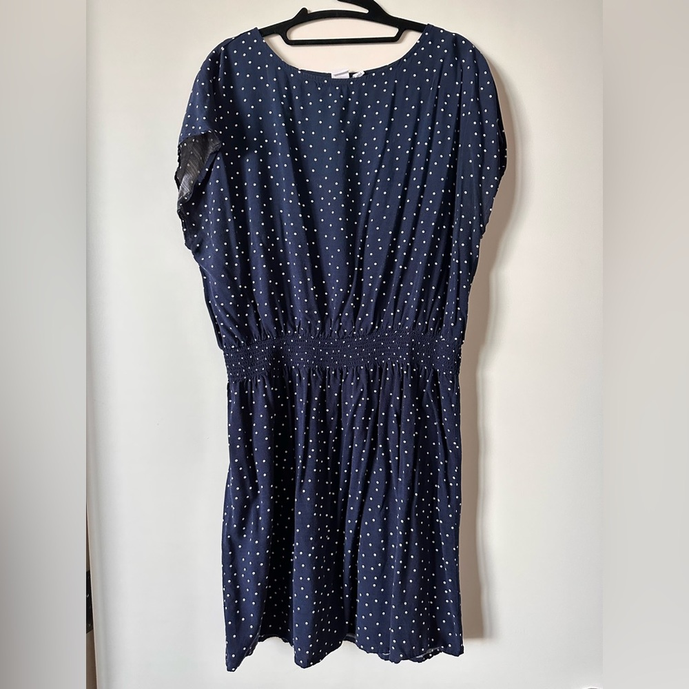 LAST CHANCE GAP navy and white polka dot summer dress size Large